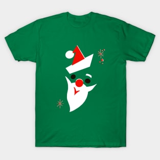 Vintage Mid-century Modern Santa Face T-Shirt